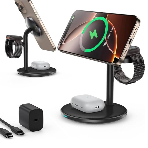 3 in 1 Wireless Charging Station for Apple Devices with MagSafe Charger