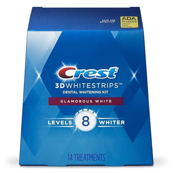 3D White Luxe Whitestrip Teeth Whitening Kit, Glamorous White, 14 Treatments, (Packaging May Vary)