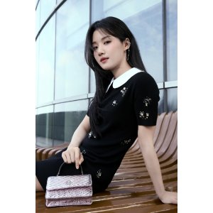 Tory Burch  POPLIN 翻领连衣裙 卢昱晓同款