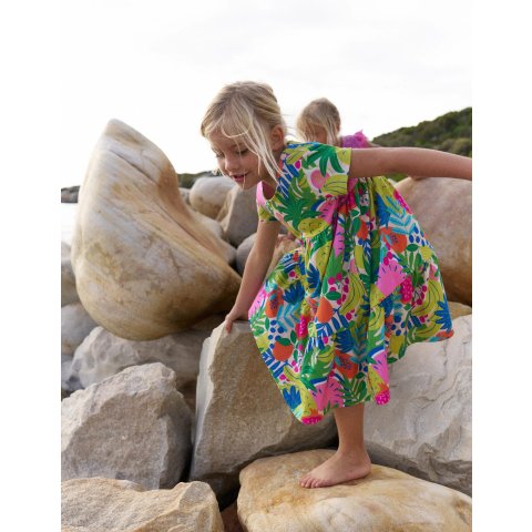 BodenAriel Twirly Jersey Dress Multi Tropical Fruit