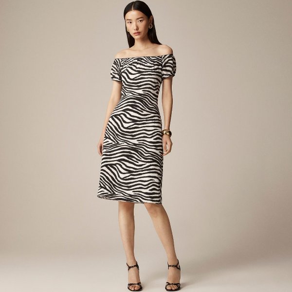 一字肩裙