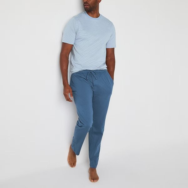 St. John's Bay Mens Crew Neck Short Sleeve 2-pc. Pajama Sets