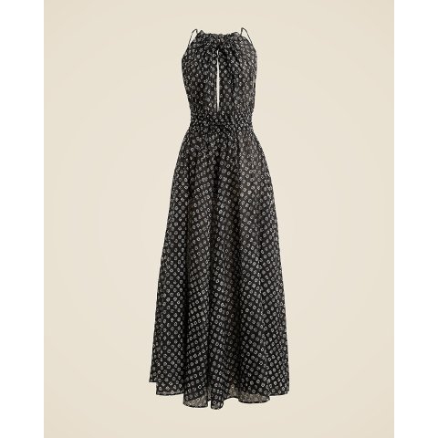 扎染印花皱褶长裙