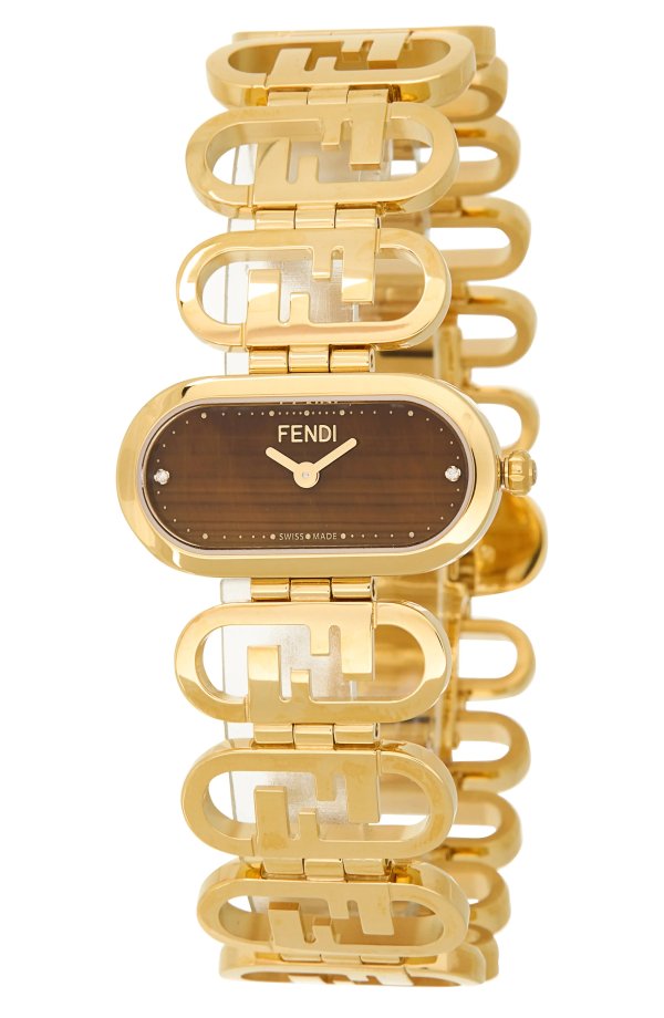 O'Lock Diamond Accent Oval Link Bracelet Watch, 28.3mm x 14.8mm
