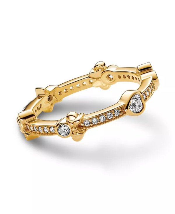 Disney Cubic Zirconia Mickey Mouse Minnie Mouse Ring - Macy's