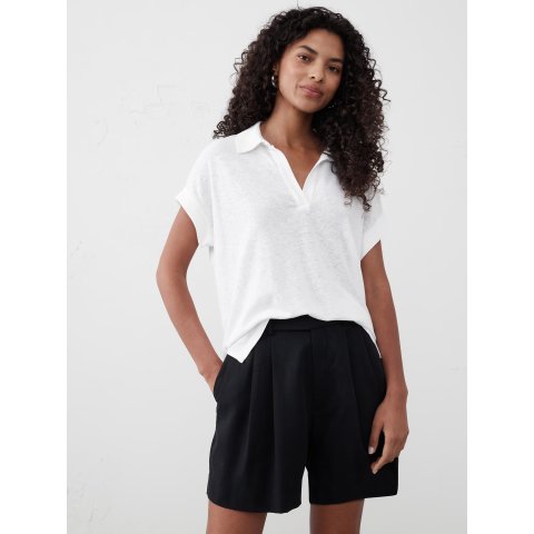 Banana RepublicLinen-Blend Johnny Collar Shirt