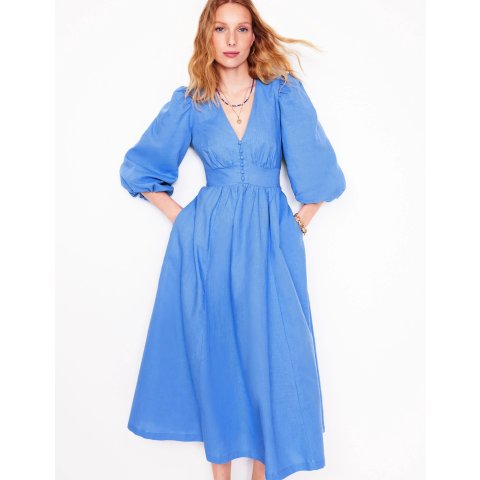 BodenLola Blouson Maxi Dress Ocean Blue