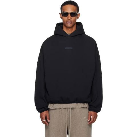 Black Modern Fit Fleece Hoodie