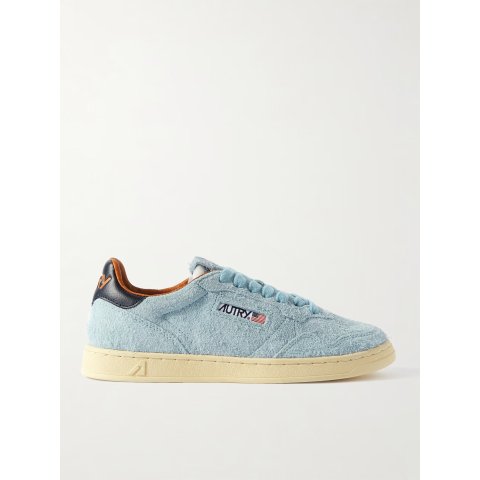 Flat Low leather-trimmed suede sneakers | NET-A-PORTER