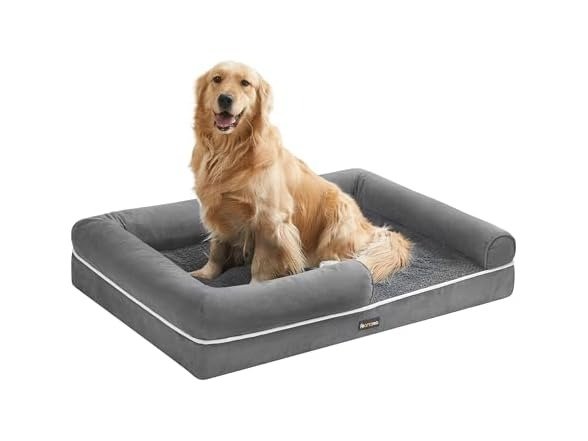  Large Waterproof Dog Bed 42 Inch Gray
