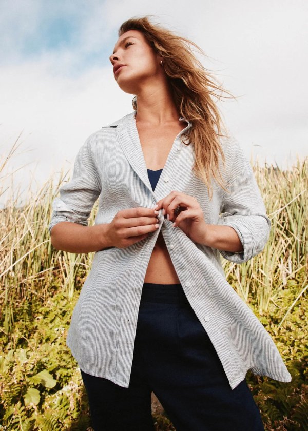 100% European Linen Long Sleeve Shirt