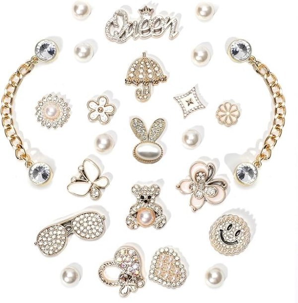  Rhinestone Shoe Charms for Women
