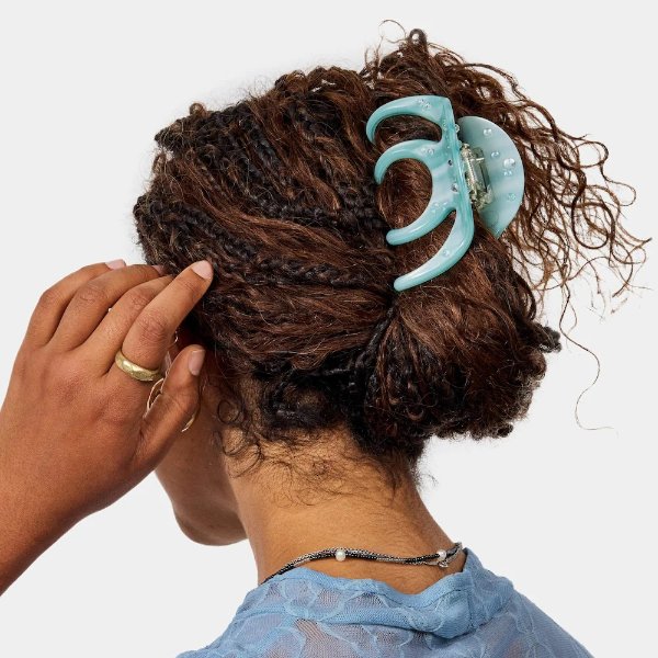 Large Octopus Hair Claw Clip in Blue Dew