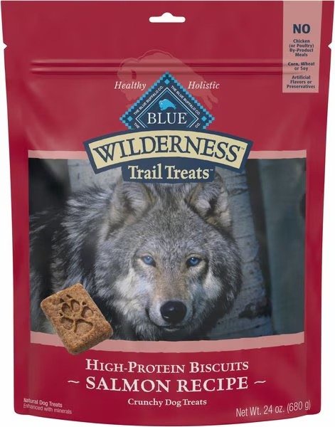 Blue Buffalo Wilderness Trail Treats Grain-Free Salmon Biscuits Dog Treats, 24-oz bag
