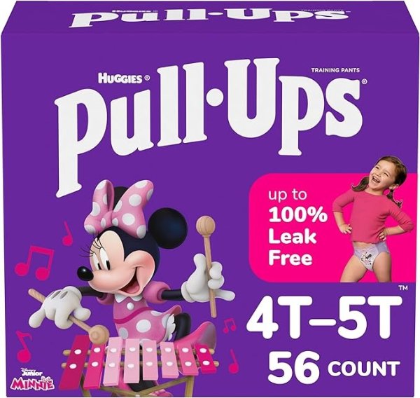-Ups Girls' Potty Training Pants Training Underwear Size 6, 4T-5T, 56 Ct