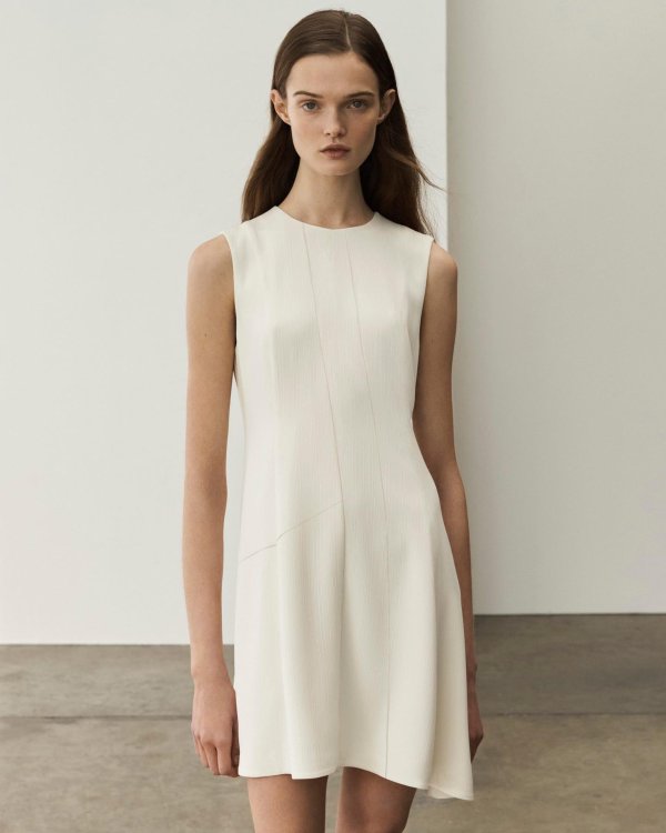 Fit-and-Flare Dress in Admiral Crepe