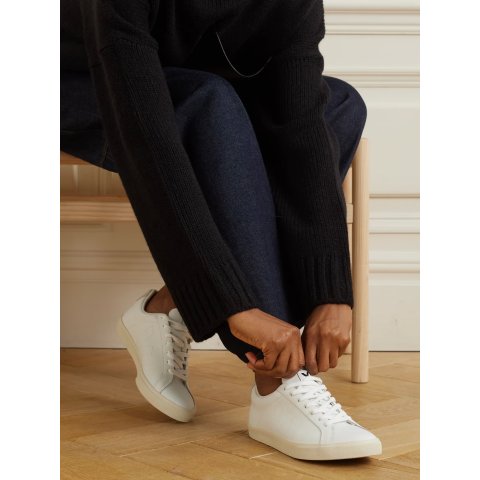 VEJA + NET SUSTAIN Esplar suede-trimmed leather sneakers | NET-A-PORTER