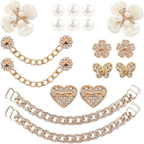 Pearl Flower Rhinestone Shoe Charms 18 Pack