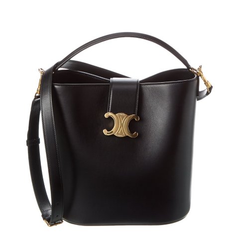 Celine Louise Medium Leather Bucket Bag Gilt