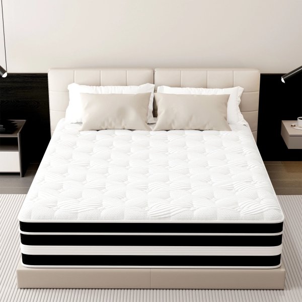 12 inch Queen Mattress,Gel Memory Foam & Spring Hybrid Medium Comfort Queen Size