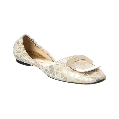 Roger Vivierchips suede ballerina flat