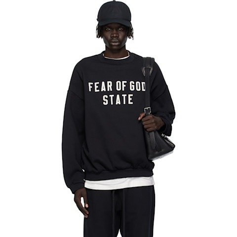 90s Fit Fleece Crewneck Sweatshirt Black