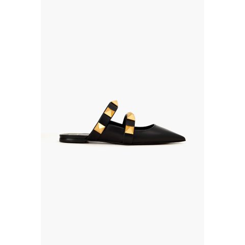 Roman Stud Leather Point-Toe Flats