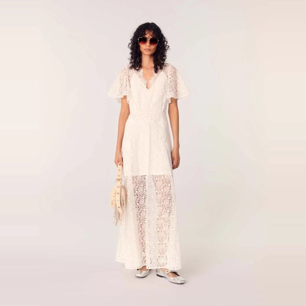 Floral guipure maxi dress