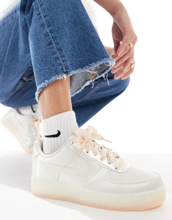 Air Force 1 '07 LV8 ribbon sneakers in white and pink