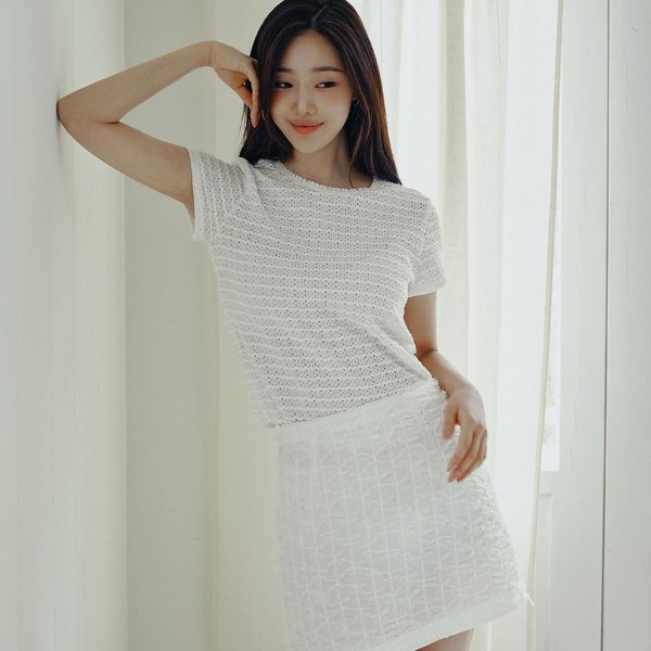 Newport Ribbon Detail Mini Skirt [Ivory]