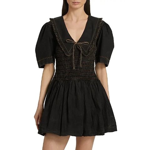 纯棉迷你连衣裙