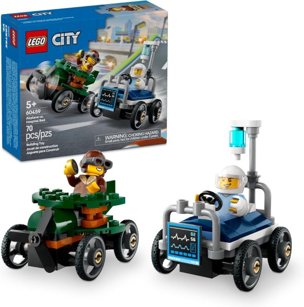  60459 Airplane vs Hospital Bed Race Car with 2 Minifigures