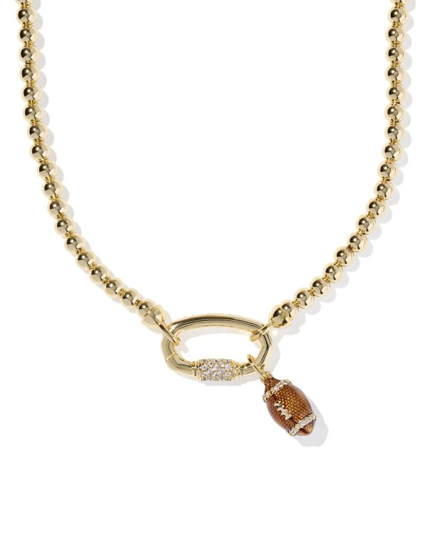 Football Gold Metal Strand Necklace