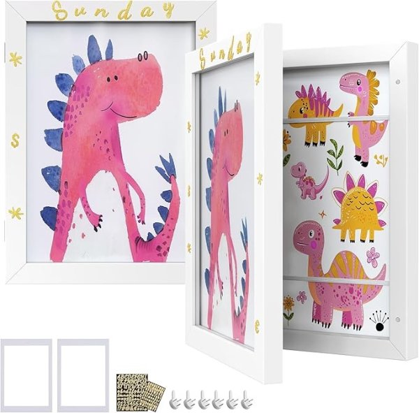 Kids Artwork Frame URPF052W02 A4 Matte White Set of 2