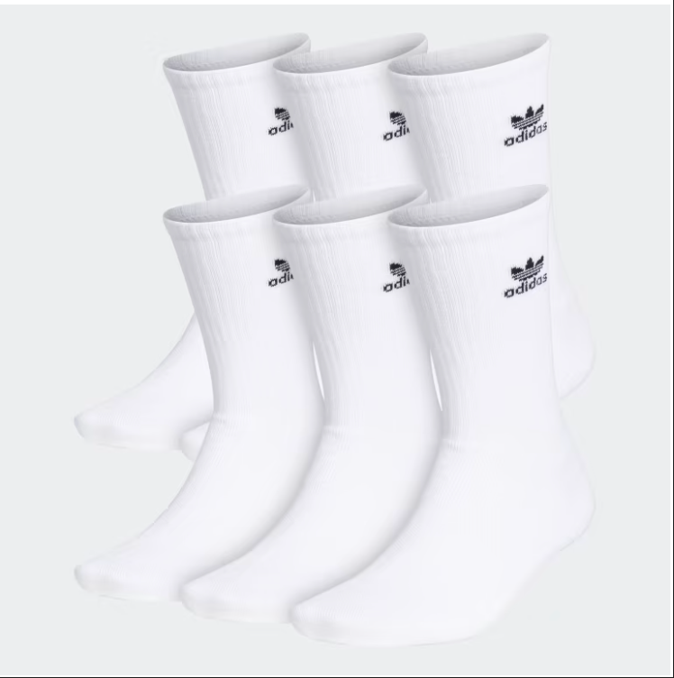 Originals  888 Trefoil Crew Socks 6 Pairs