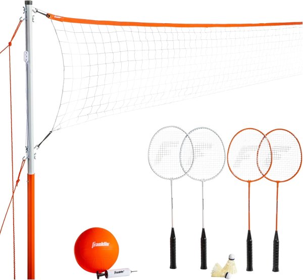 Franklin Sports Volleyball Badminton Combo Set