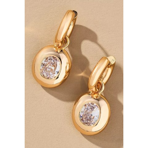 水晶边圈圈耳环