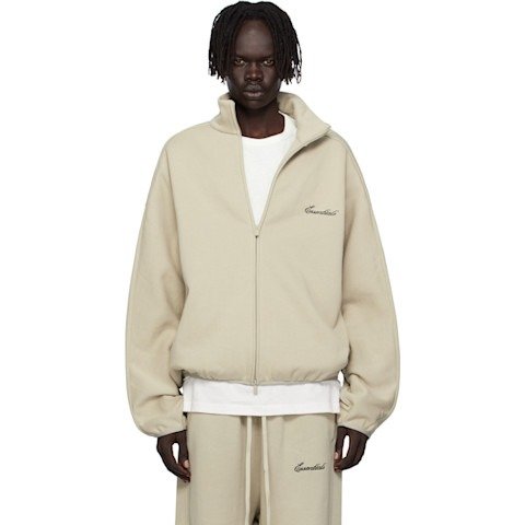 Modern Fit Fleece Track Jacket Taupe