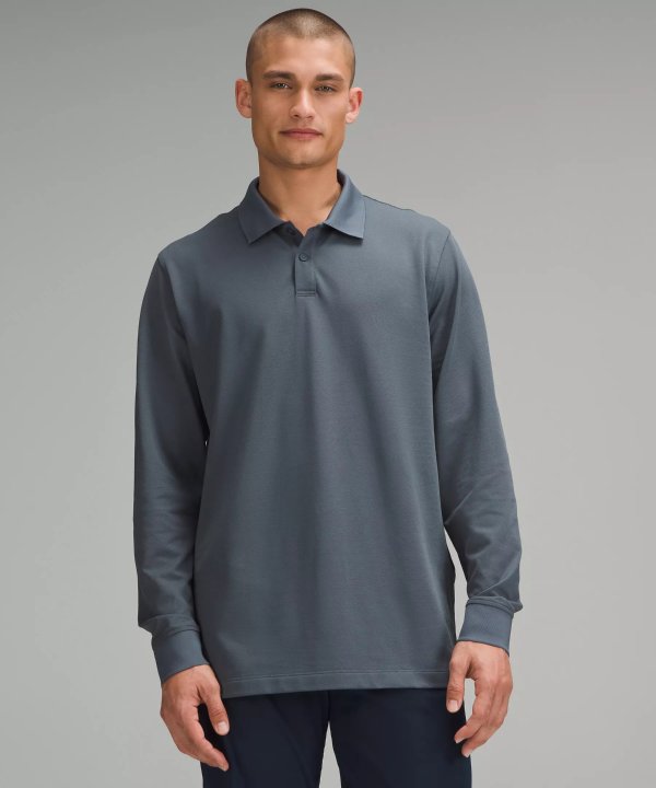 Classic-Fit Pique Long-Sleeve Polo Shirt