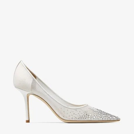 Love 85 | Bridal White Mesh Pumps | JIMMY CHOO UK