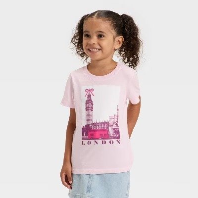  London Graphic Toddler T-Shirt Light Pink