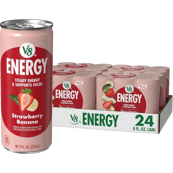 V8 +Energy 草莓香蕉能量饮料 8盎司24罐
