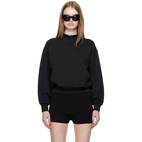 Black Classic Fit Crewneck Sweatshirt