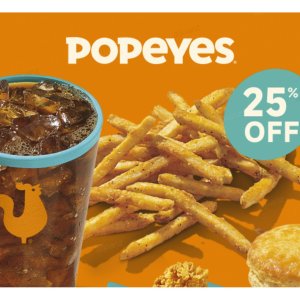 Popeyes 鸡柳套餐优惠来了