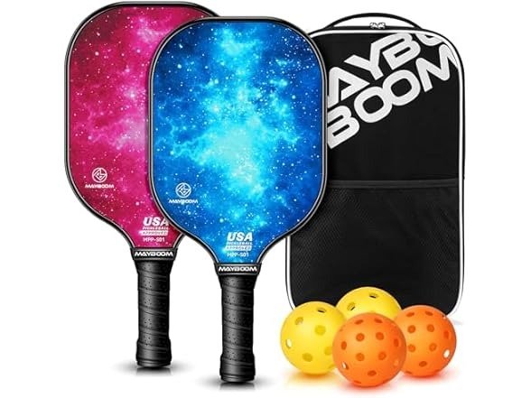 Mayboom Fiberglass Pickleball Paddles Set of 2