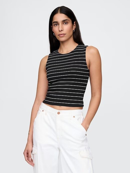CloseKnit Jersey Crop Tank Top Cotton