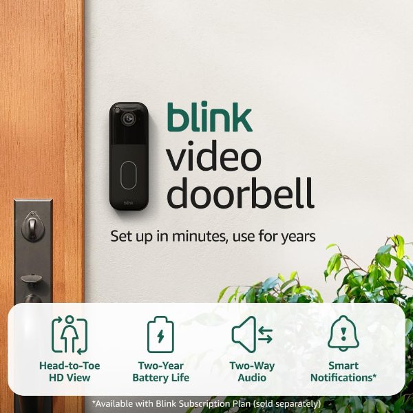 Blink Video Doorbell+Outdoor 4 XR Wireless Cameras 2-Year Battery