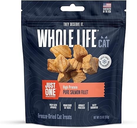 Whole Life Just One Salmon Freeze Dried Cat Treats 7.5oz