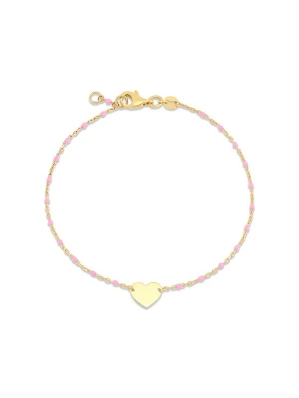 14K Goldplated Sterling Silver Heart Chain Bracelet