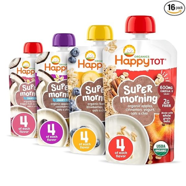 Happy Tot Stage 4 Baby Food Pouches 16 Pack